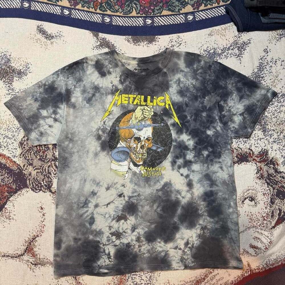 Metallica Damaged Justice Tie-Dye Pushead Band T-Shirt XL